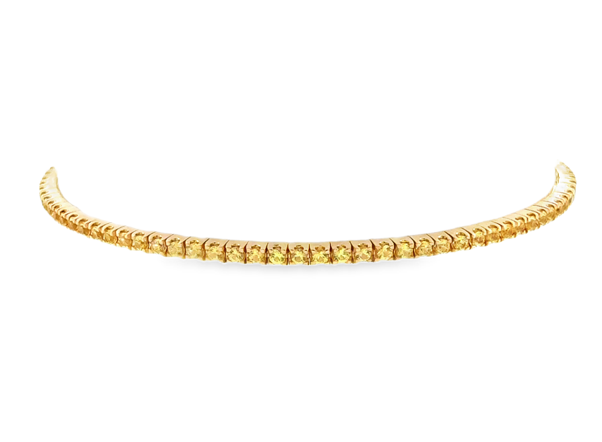 14K Yellow Gold Yellow Sapphire Tennis Bracelet *Estate Item Sold as is, Final Sale*