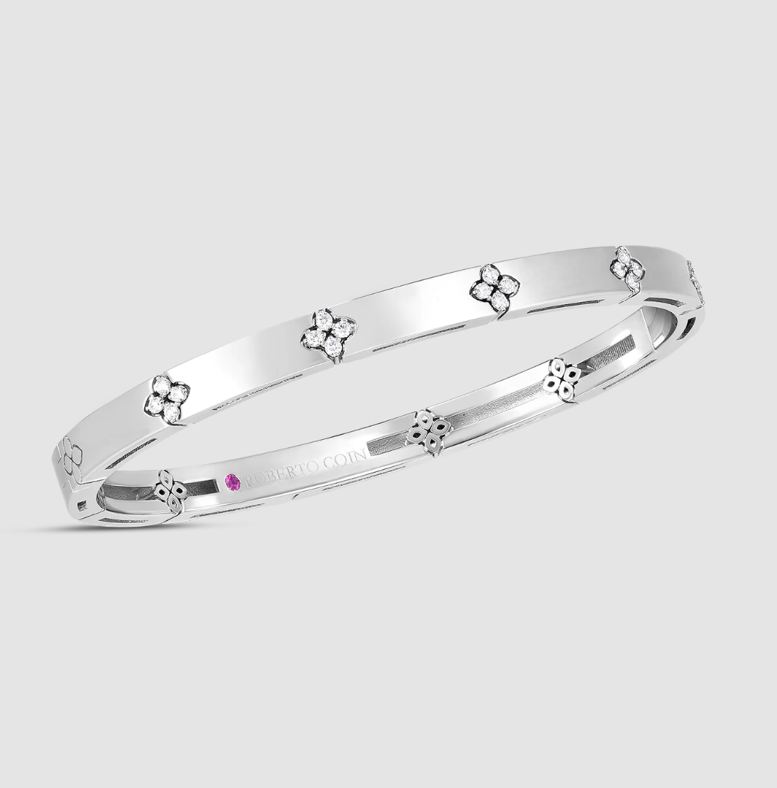18K White Gold Diamond Classic Love in Verona Bangle by Roberto Coin Main image