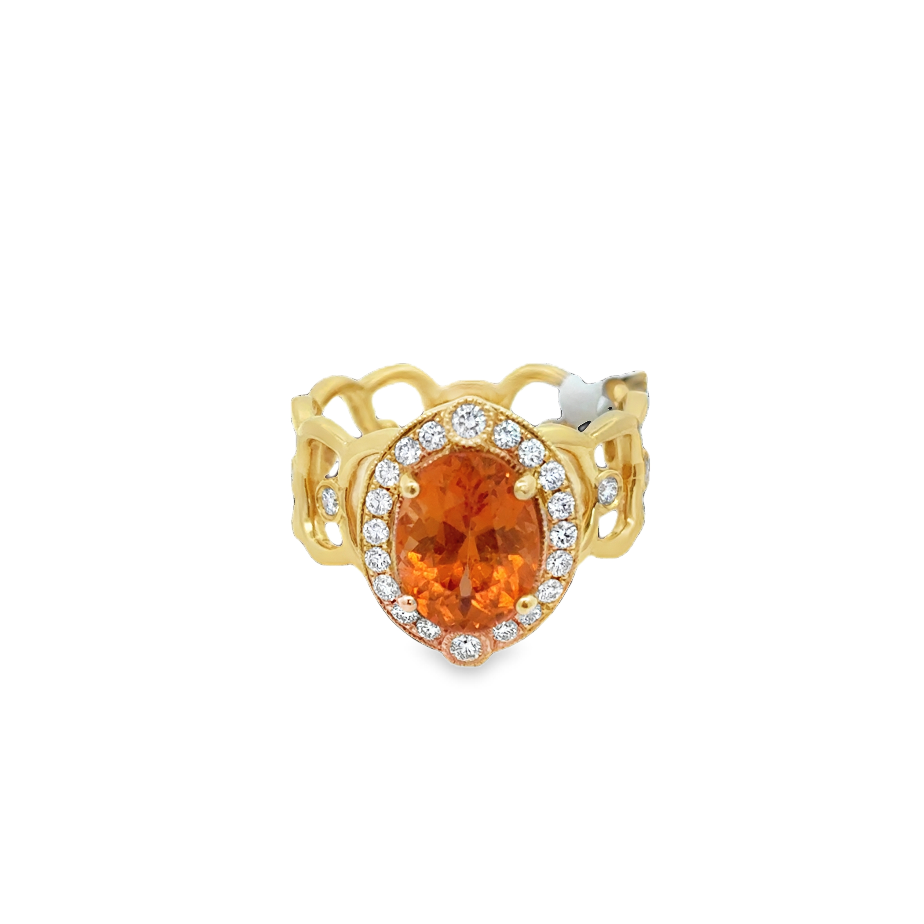 18K YG Becca Mandarin Garnet Ring by Erica Courtney