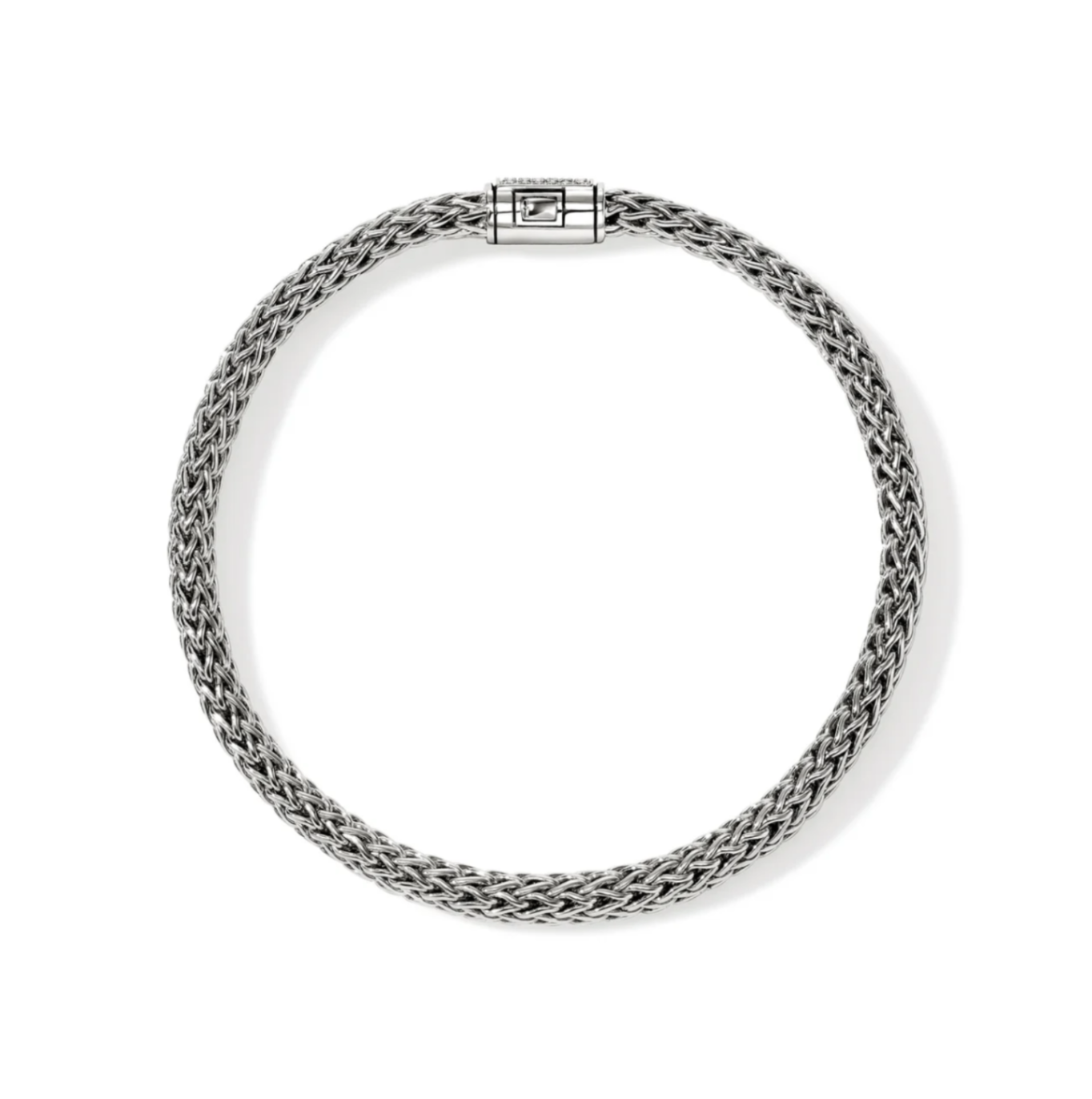 Sterling Silver Icon 5mm Bracelet with Diamond Clasp by John Hardy