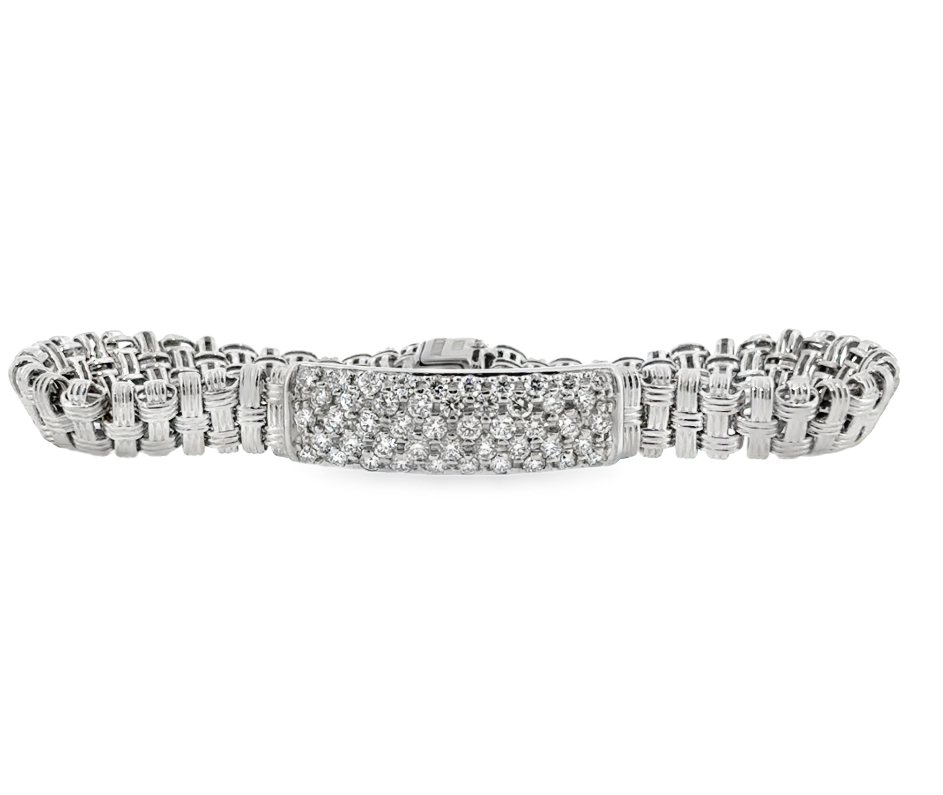 18K White Gold Appassionata Pave Diamond ID Bracelet by Roberto Coin