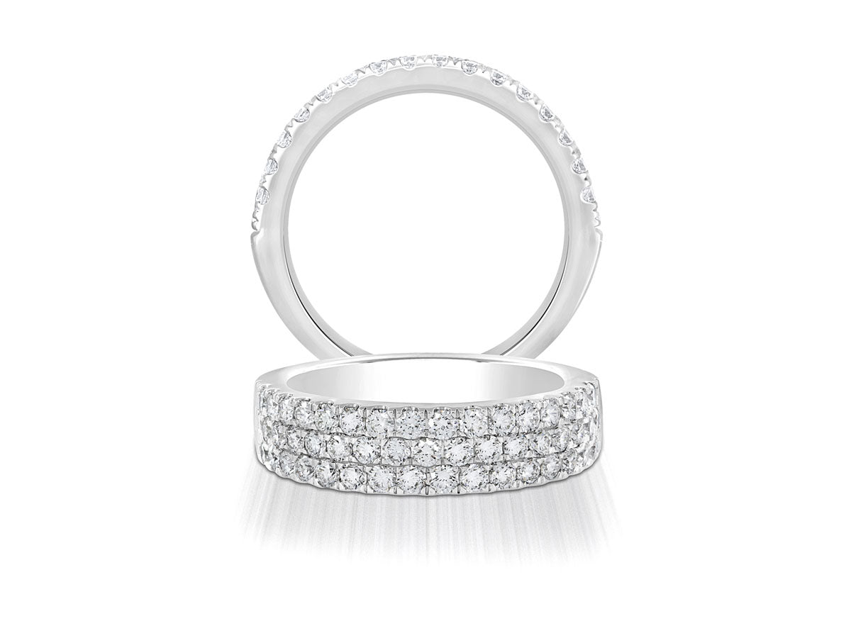 14G WG 3-Row Diamond Anniversary Band