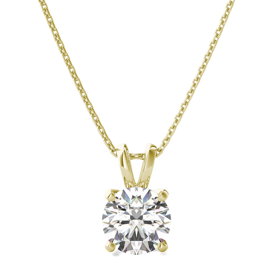 14K YG 1CT Diamond Solitaire Pendant
