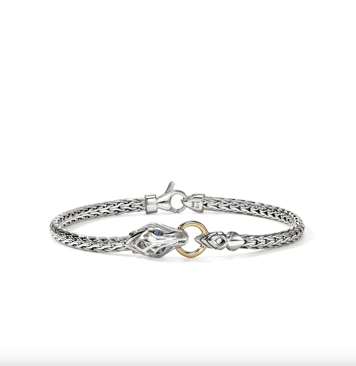 Sterling Silver & 14K Yellow Gold 3.5mm Naga Modern Dragon Bracelet by John Hardy