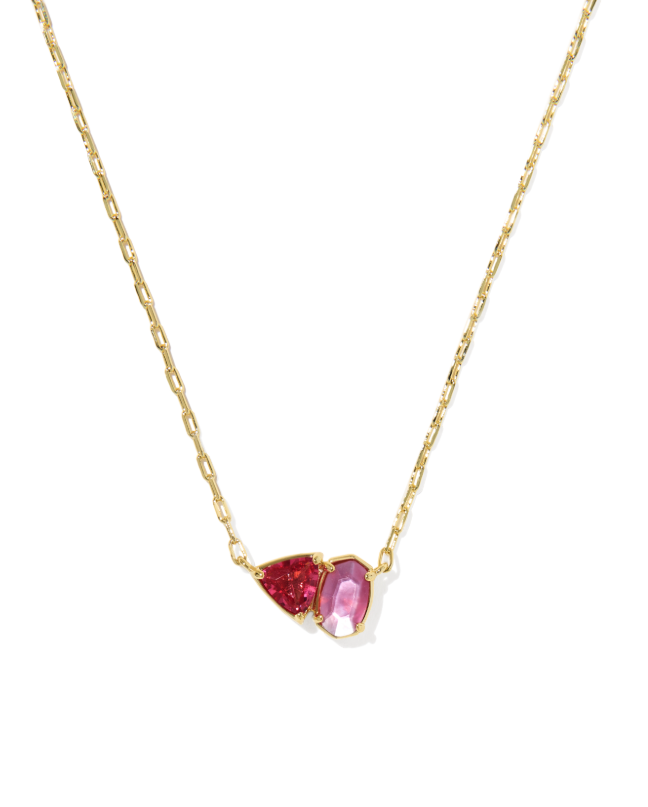 Tatum Gold Plated Short Pendant Necklace in Pink Mix by Kendra Scott Main image