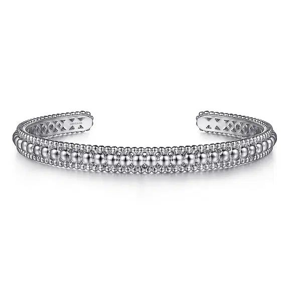 Sterling Silver Bujukan Beaded Open Bangle Bracelet by Gabriel NY