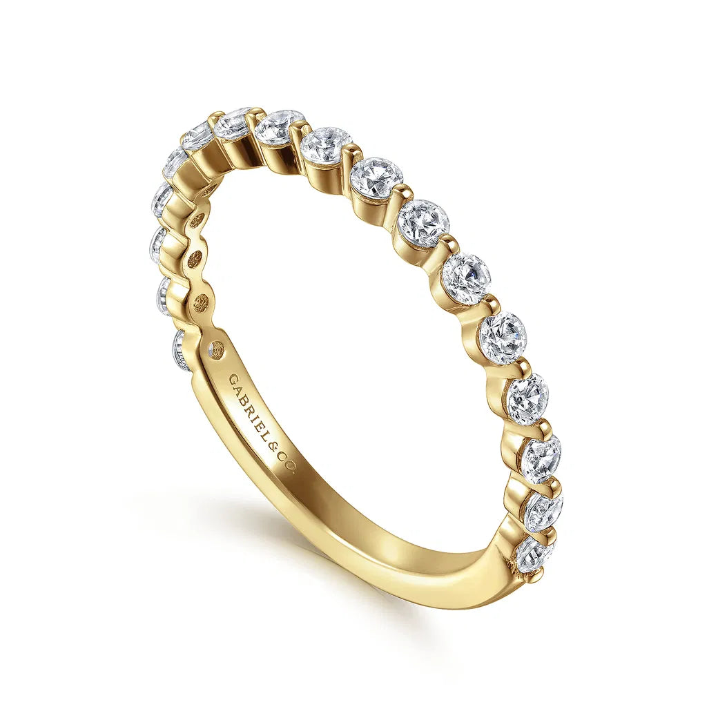 14K YG "Devinne" Single Prong 1/2cttw Diamond Anniversary Band by Gabriel NY