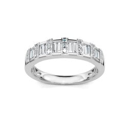 14K WG .43cttw Diamond Round & Baguette Band Main image
