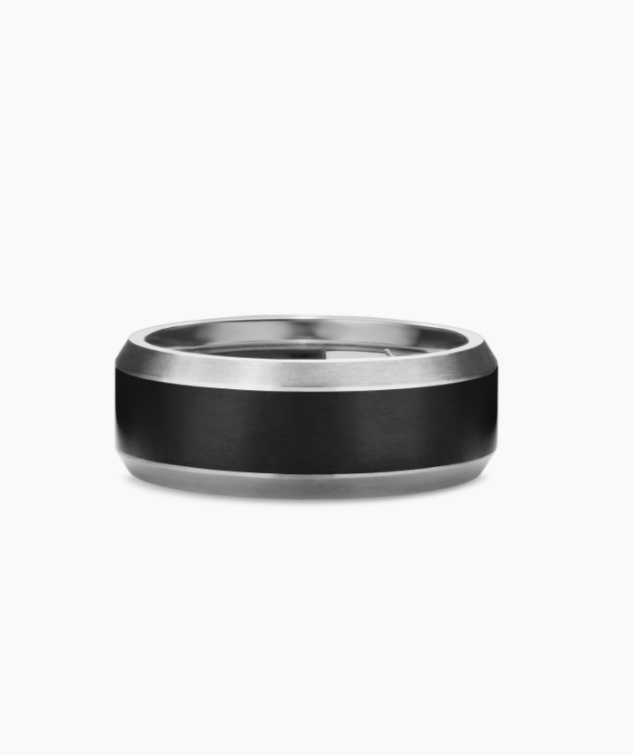 Grey & Black Titanium Beveled Band by David Yurman Main image