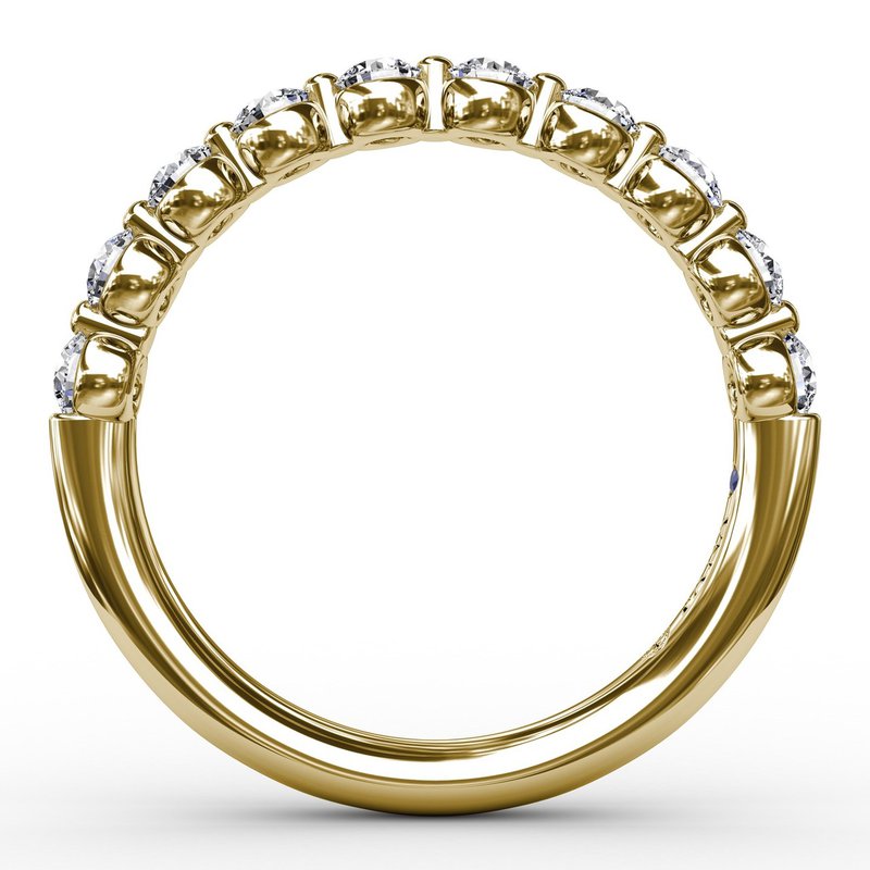 14K YG Single Prong Set Diamond Anniversary Band by FANA