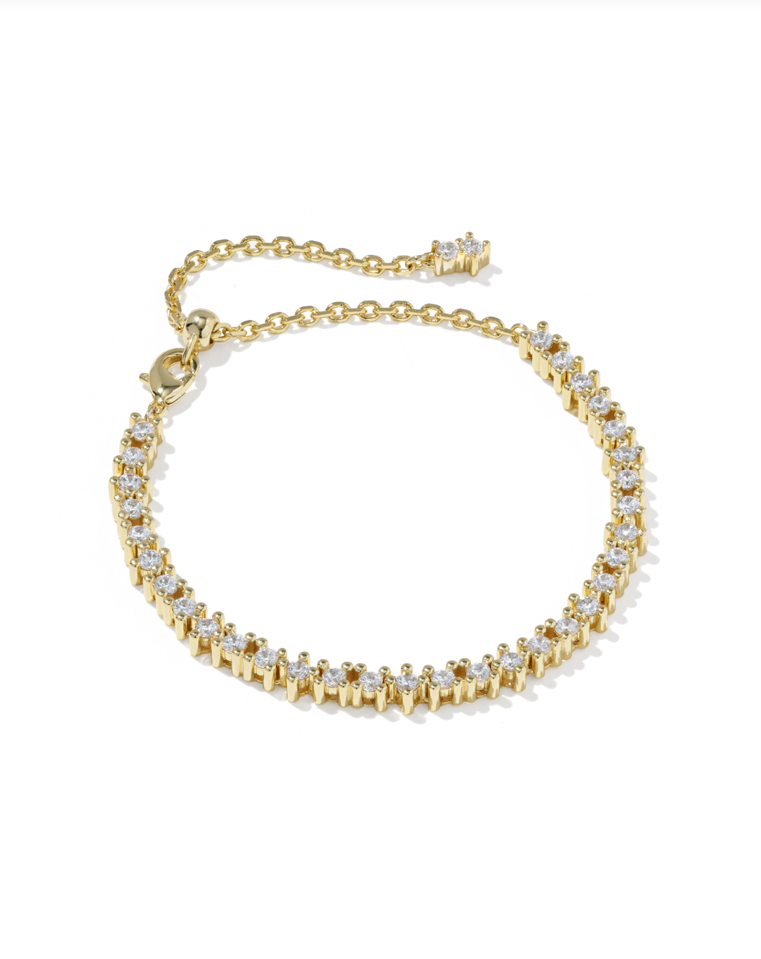 Gold Plated Fate Tennis Bracelet in White CZ by Kendra Scott