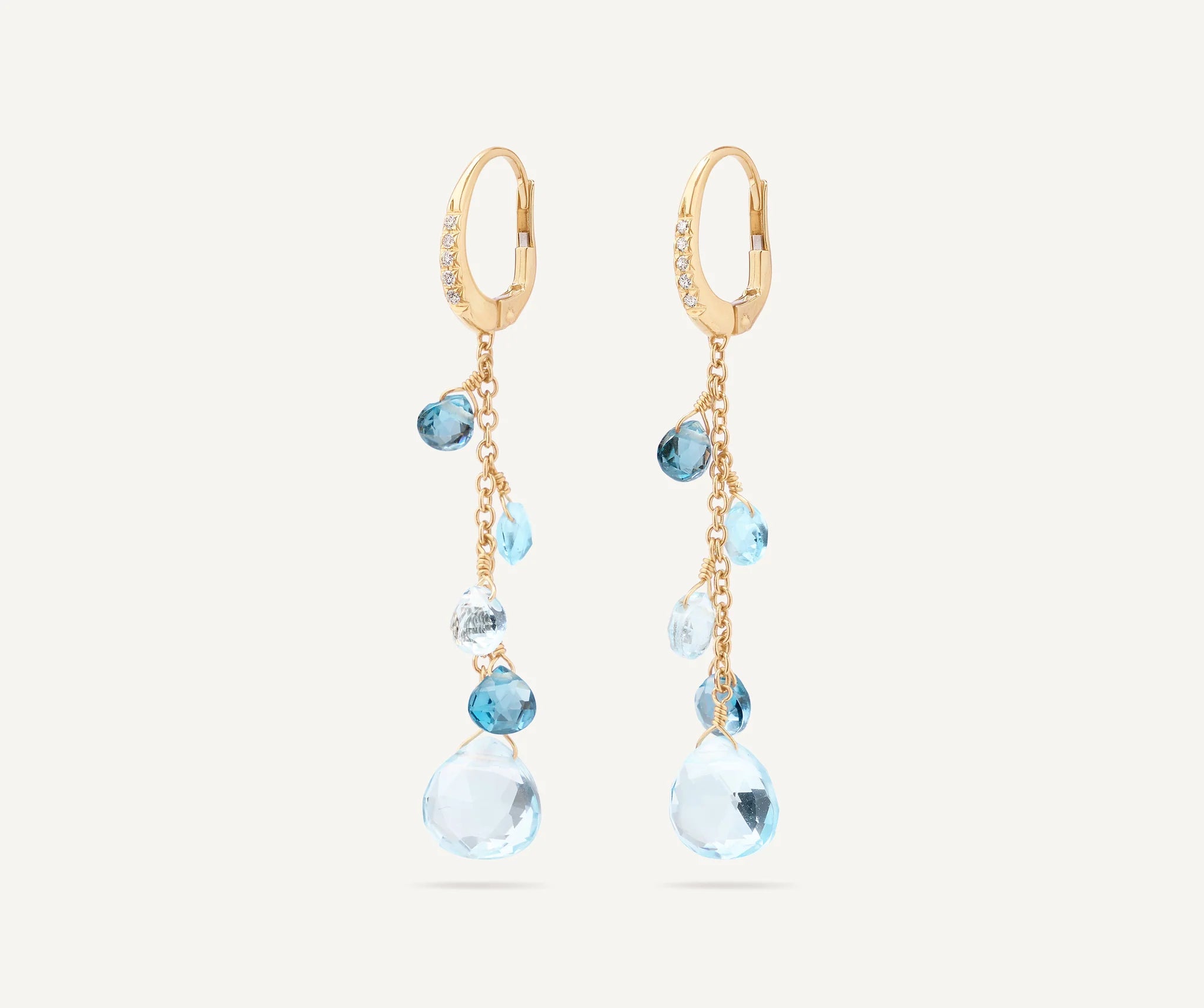 18K YG Paradise Single Strand Topaz Earrings with Diamond Accent by Marco Bicego Main image