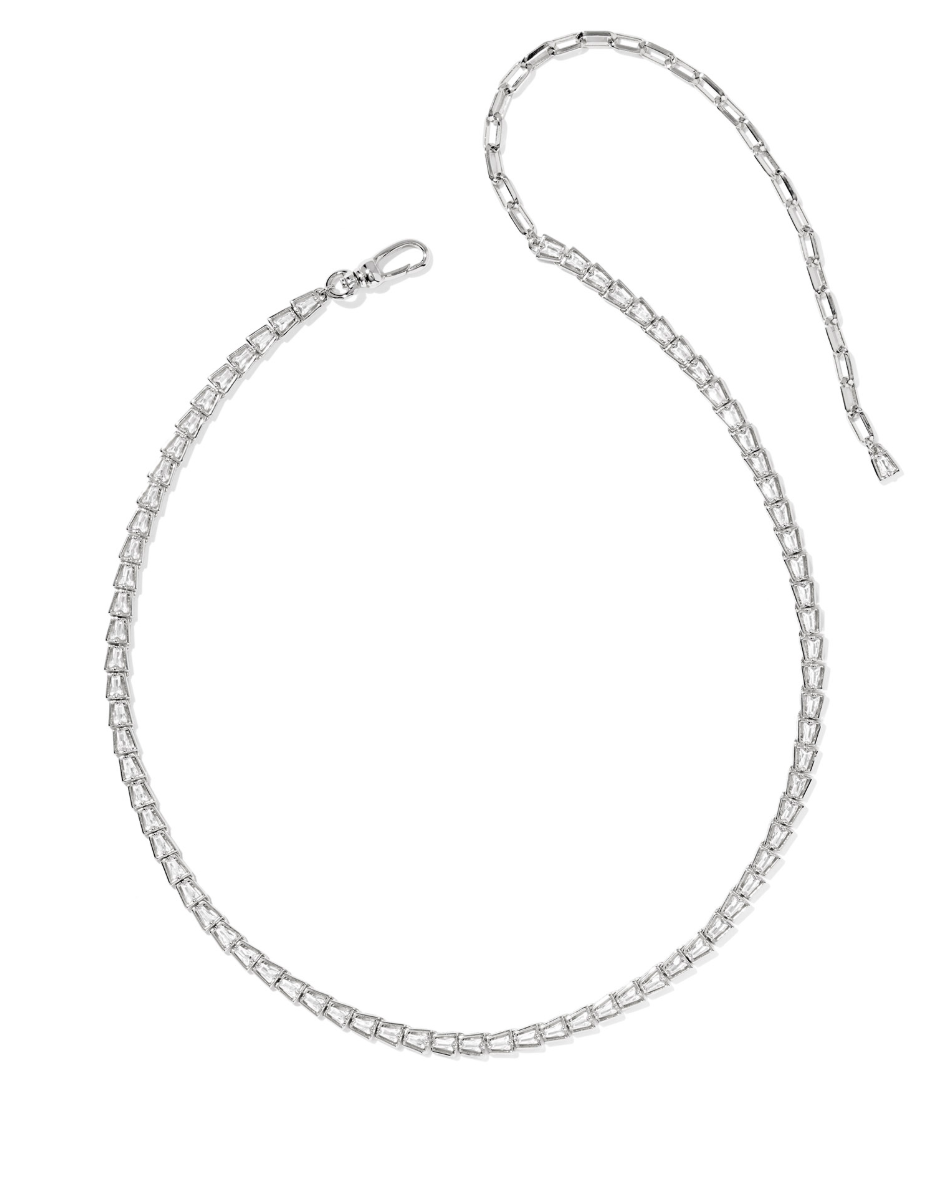 Rhodium Plated Bella Tennis Necklace in White CZ by Kendra Scott Secondary image