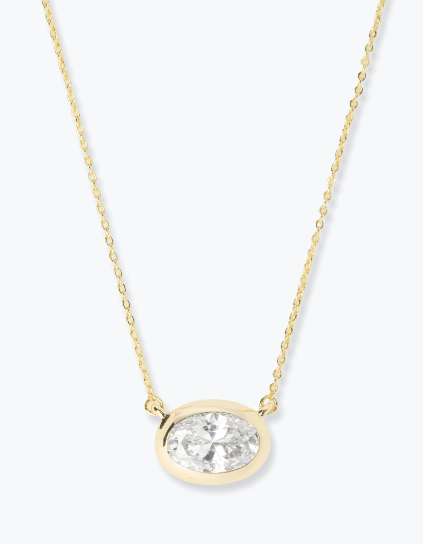 18K Gold Plated She's a Boss Pendant in CZ by Melinda Maria