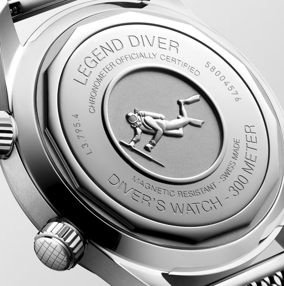 Longines Legend Diver 59 with Black Dial & Mesh Bracelet