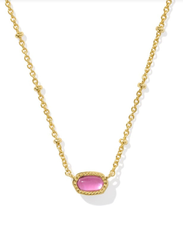 Gold Plated Mini Elisa Satellite Necklace in Azalea Illusion by Kendra Scott Main image