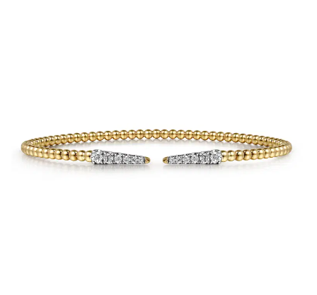 14K YG Bujukan Diamond Spikes Split Bangle by Gabriel Main image