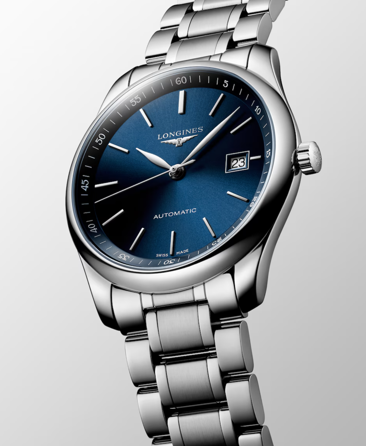 Longines Master Stainless Steel 40mm Watch in Sunray Blue