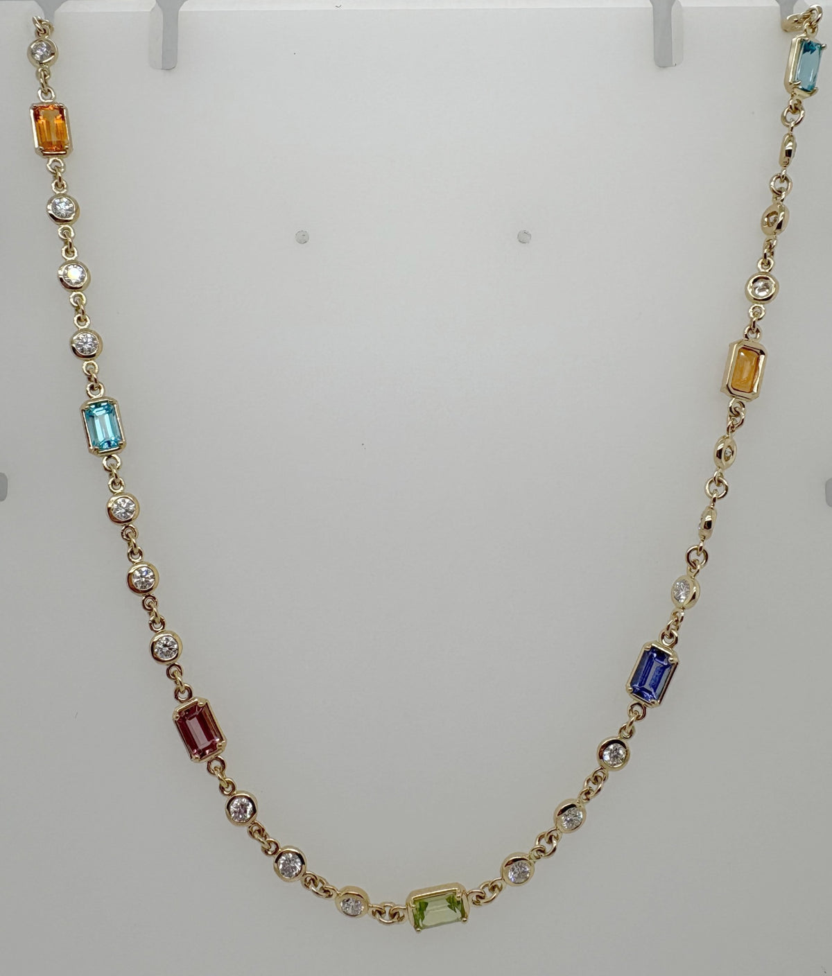 18K Yellow Gold Diamond & Semi-Precious Gemstone Necklace by Roberto Coin