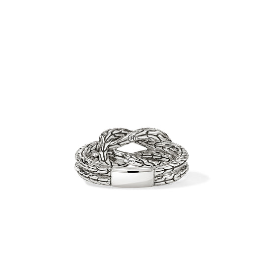 Sterling Silver Diamond Love Knot Ring by John Hardy