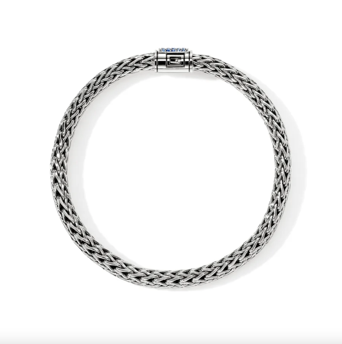 Sterling Silver Icon 6.5mm Bracelet with Blue Sapphire Clasp by John Hardy