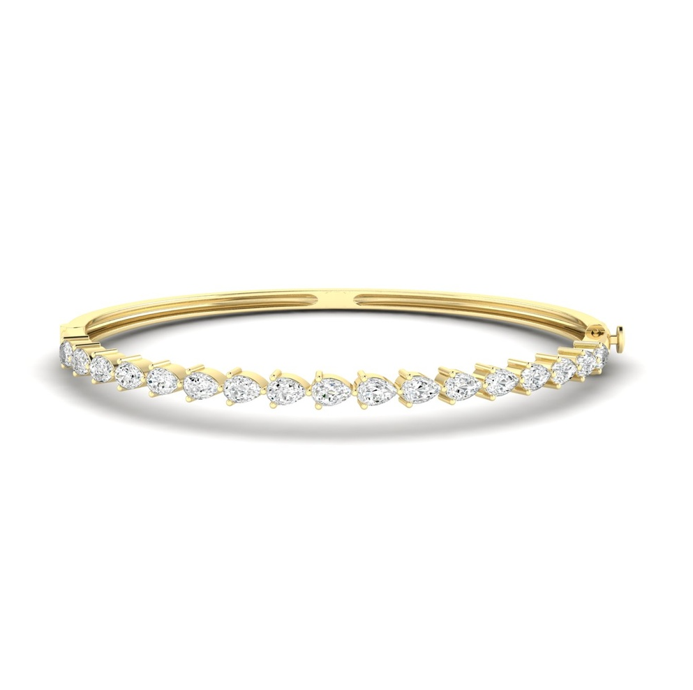 14K Yellow Gold East-West Lab Diamond Pear Bangle by Everlee Main image