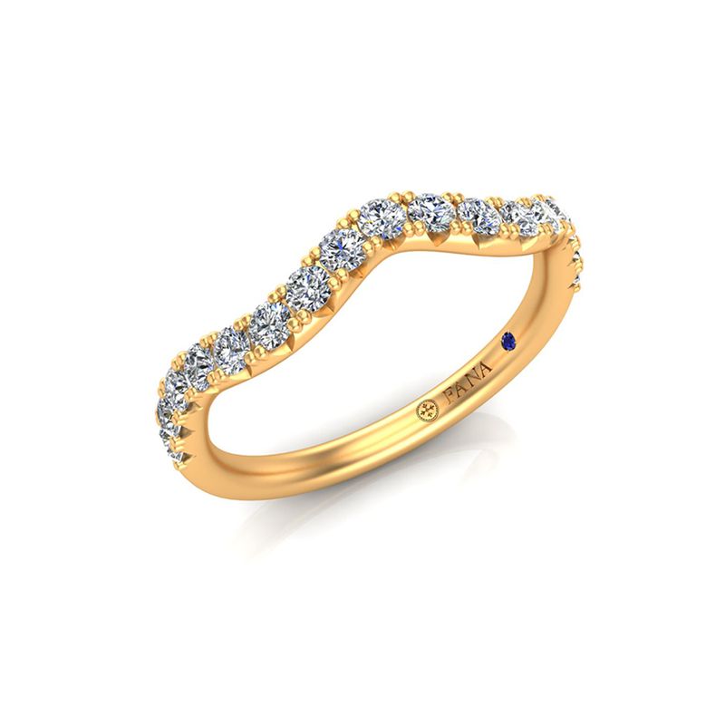 14K YG Diamond Wave Contour Wedding Band by Fana Main image