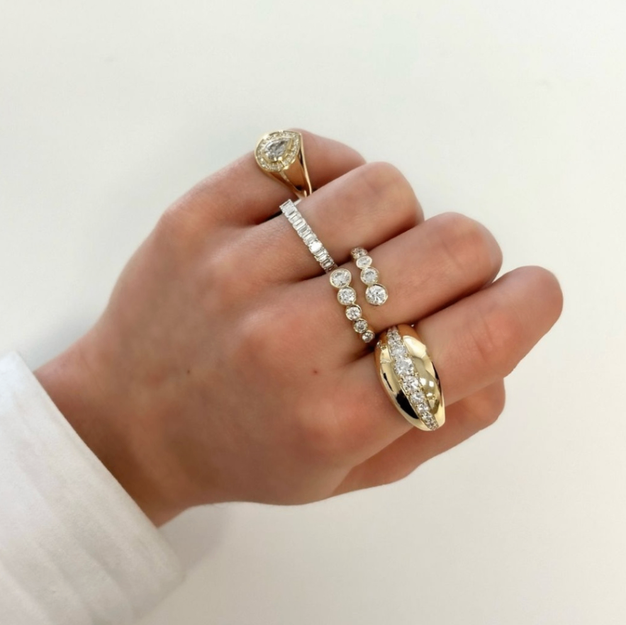 14K Yellow Gold Lab Diamond Bezel Bypass Ring by Everlee Secondary image