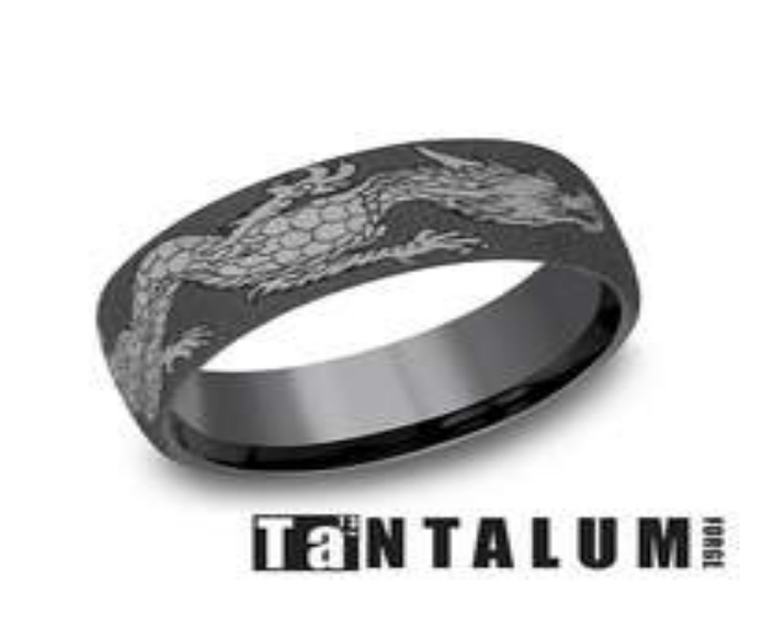 7.5mm Wire Brush Dragon Design Gents Band by Benchmark