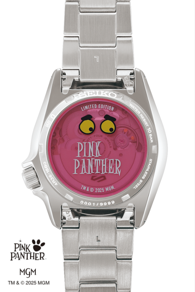 Seiko 5 Sports Stainless Steel Automatic Pink Dial Pink Panther LE Model No. SRPM07