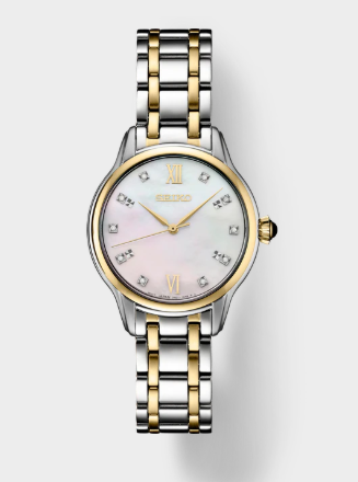 LDS Seiko Diamonds SS TT Quartz Mother of Pearl Dial