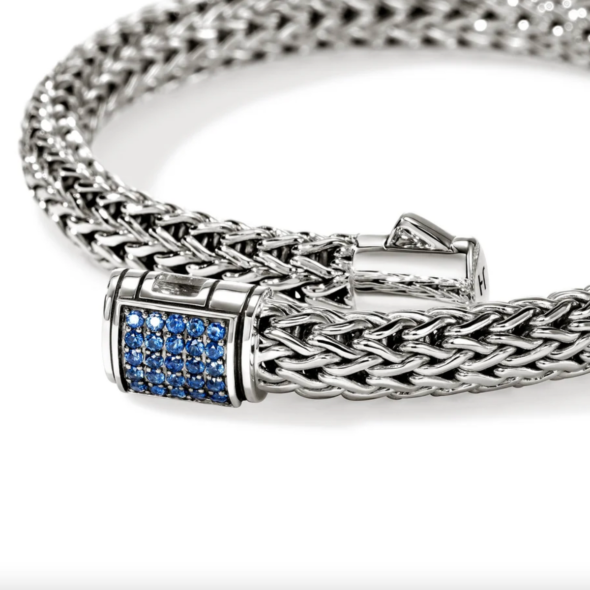 Sterling Silver Icon 6.5mm Bracelet with Blue Sapphire Clasp by John Hardy