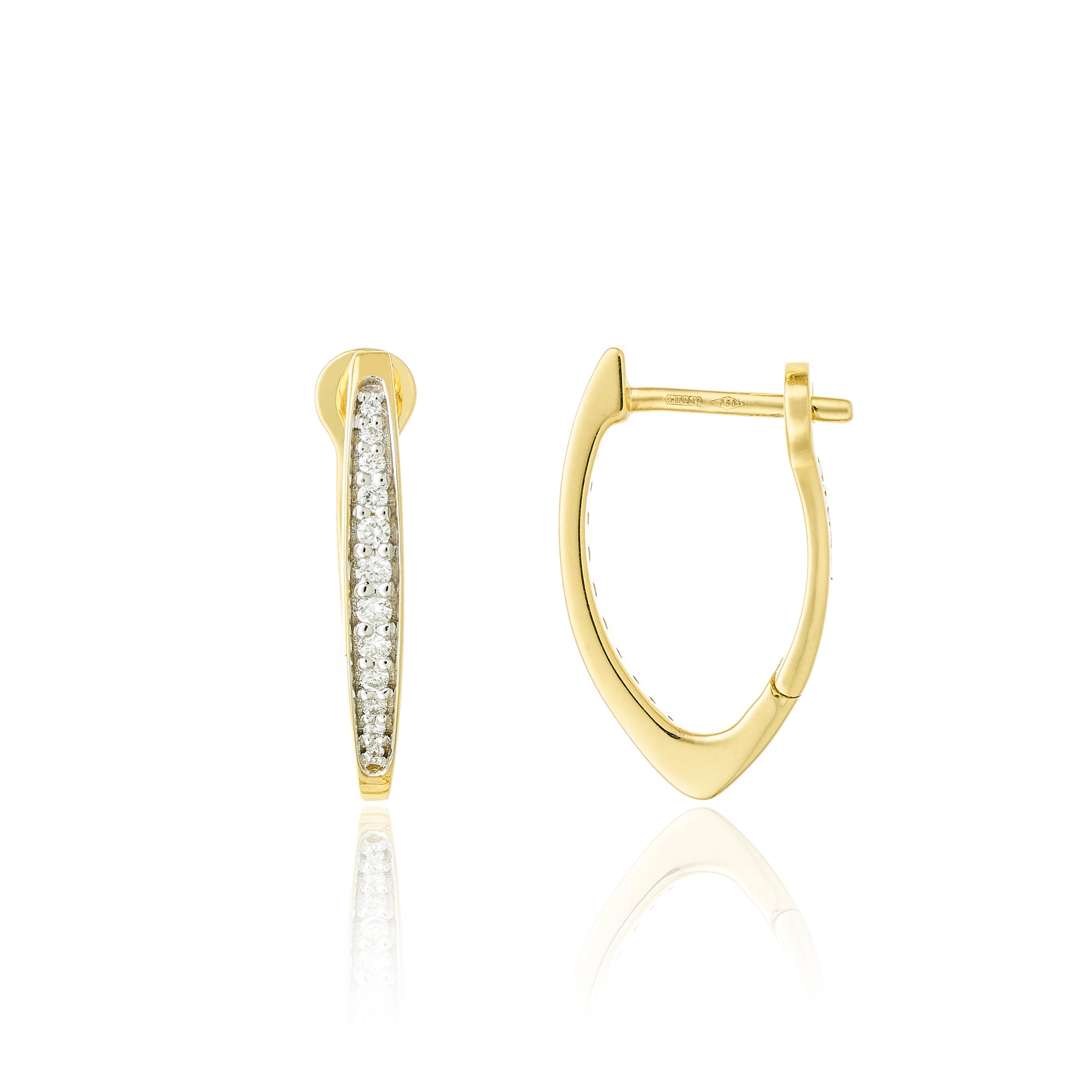 18K YG Link Sensi Diamond Hoop Earrings by Chimento