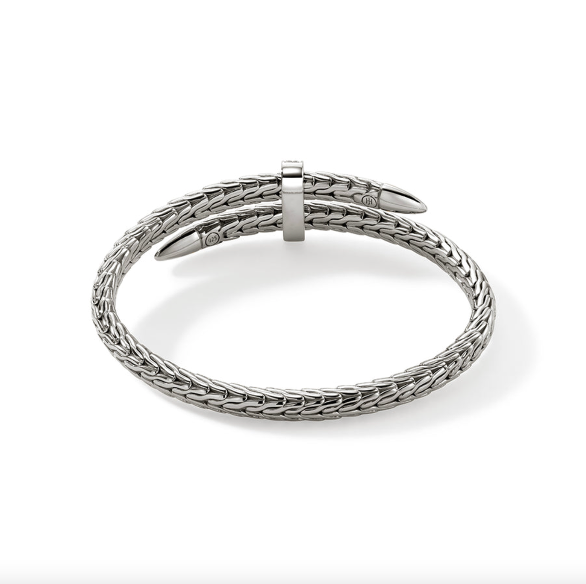 Sterling Silver 5.5MM Spear Flex Diamond Bypass Bangle by John Hardy
