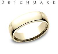 14K YG 6.5mm Euro Comfort Fit Wedding Band by Benchmark