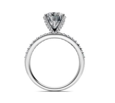 14K WG Round 1/4cttw Diamond Line Semi-Mount w Diamond Head Prongs by Imagine Bridal