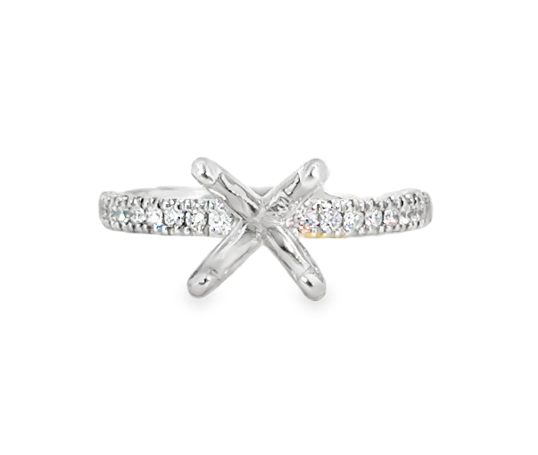 14K White Gold 1/4cttw Diamond Line Semi-Mount Main image
