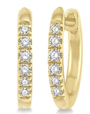 10K YG Petite 1/8cttw Diamond Huggie Fashion Earrings Main image