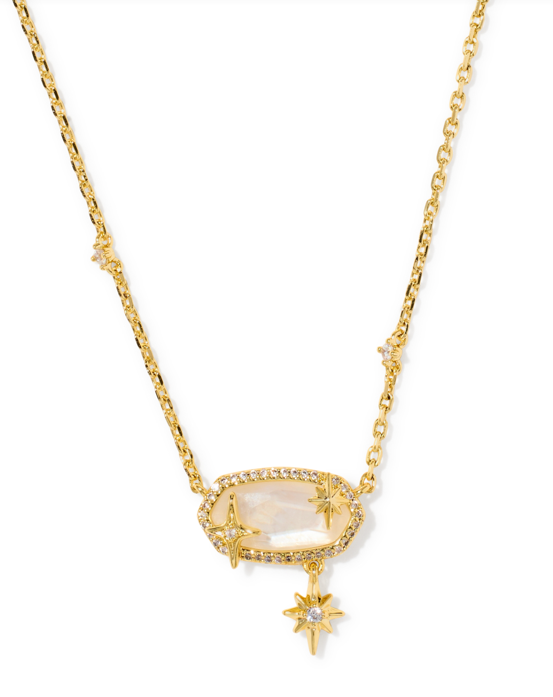 Gold Plated Elia Star Pendant in Crystal Ivory Illusion by Kendra Scott