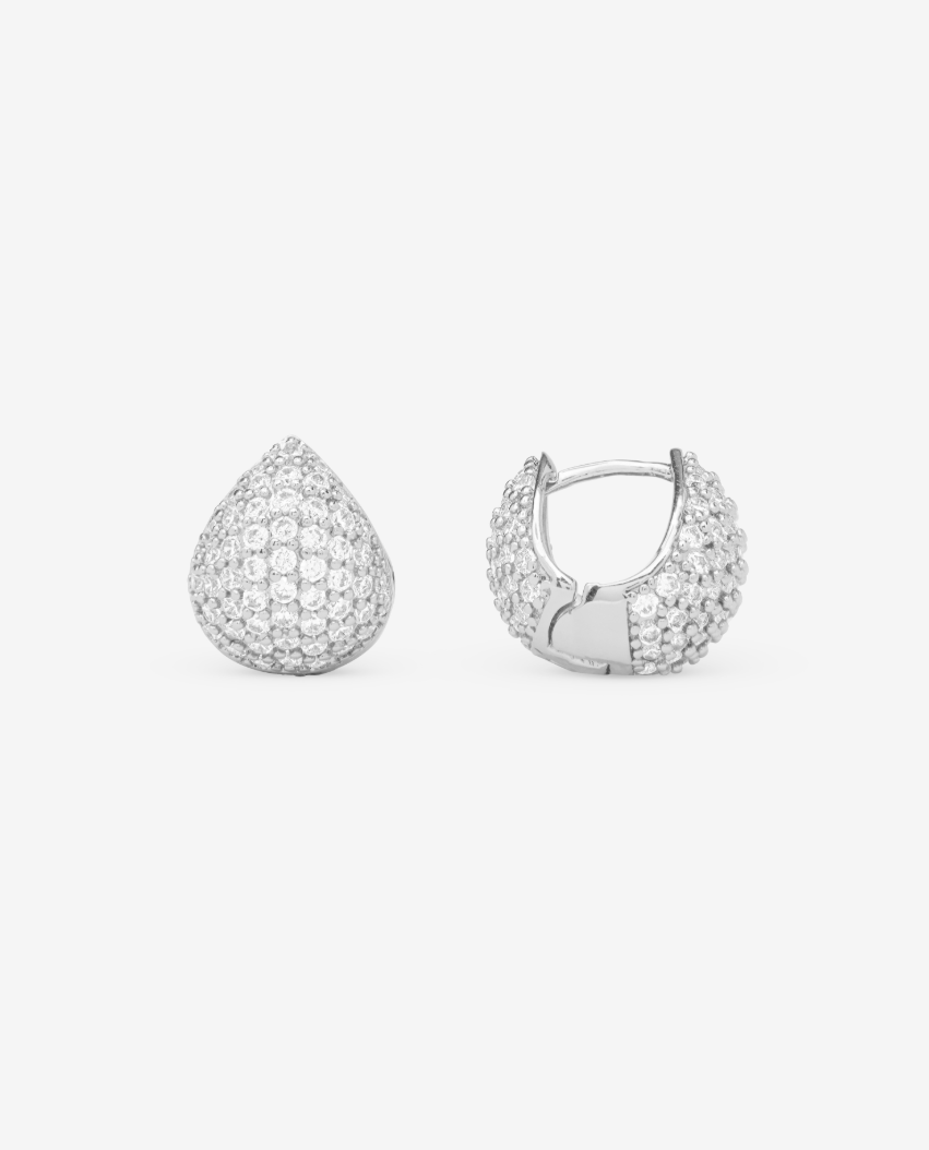 Silver Plated Lil' Norah Earrings in White CZ by Melinda Maria Secondary image