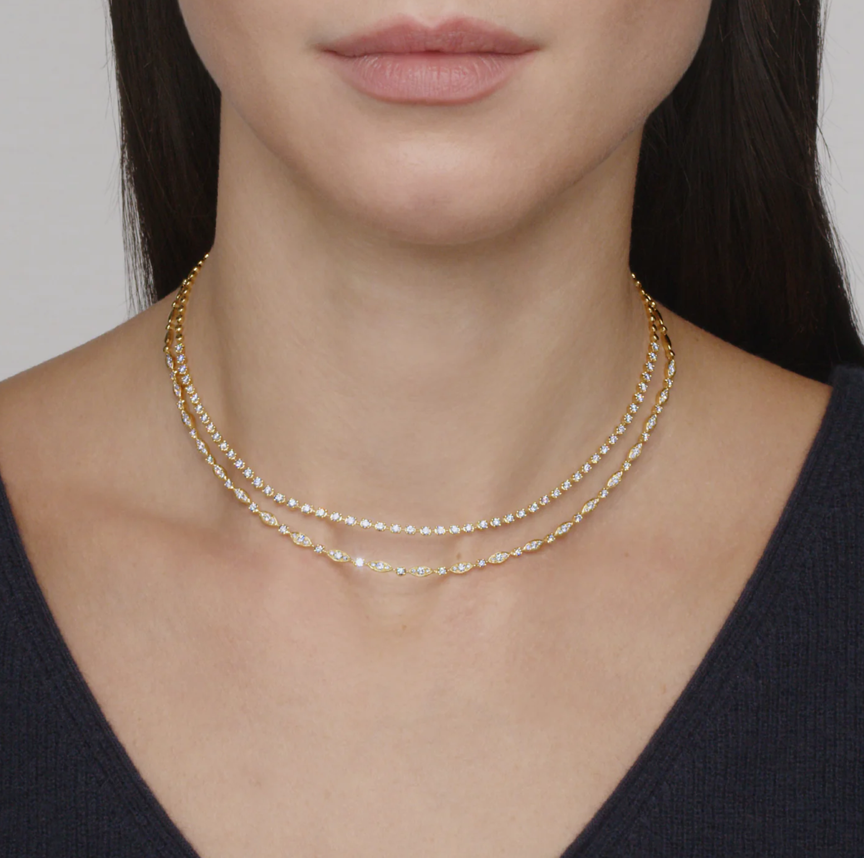 18K Yellow Gold Diamond Starry Night Double Line Necklace by KWIAT