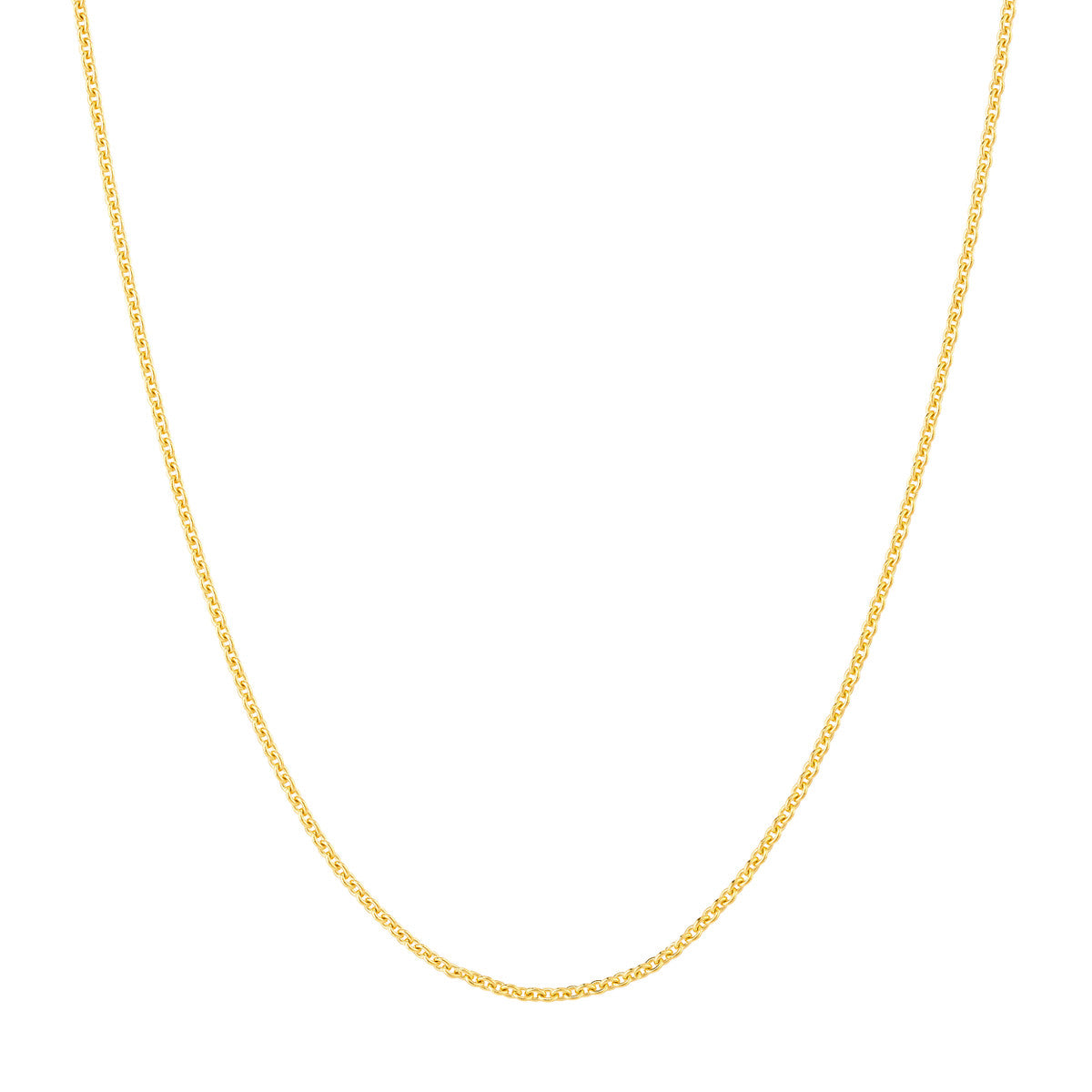14K YG .9mm Tight Adjustable Cable Chain, 18"