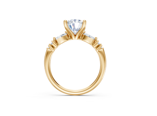14K YG Oval 1/4cttw Diamond Marquise & Round Accented Semi-Mount by Imagine Bridal