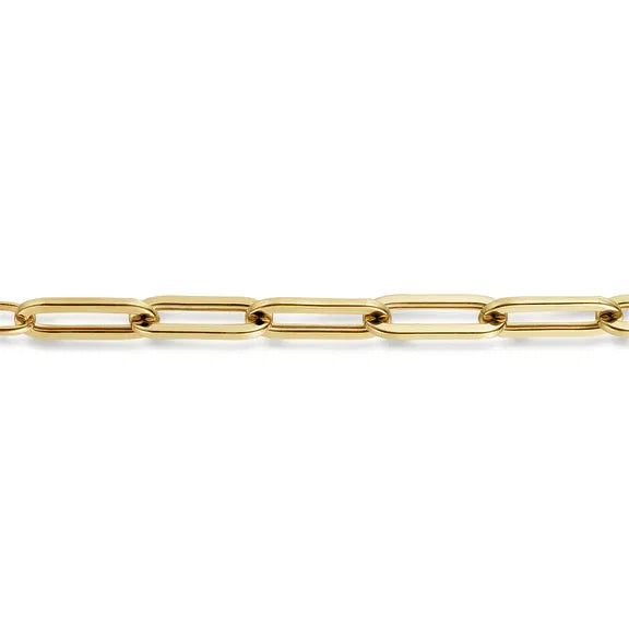14K YG Hollow Paperclip Chain Bracelet by Gabriel NY Secondary image