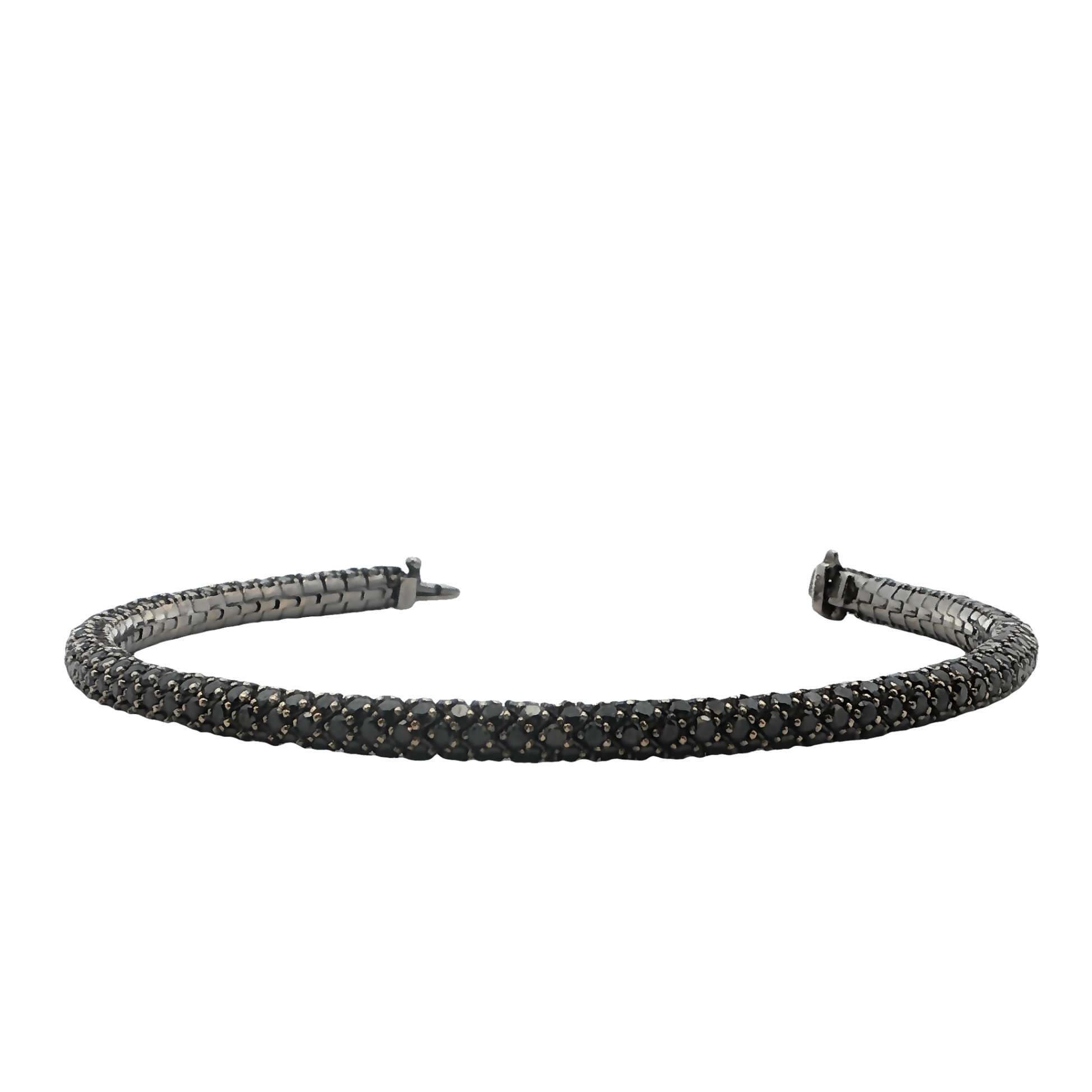 18K WG & Black Rhodium Black Diamond Tennis Bracelet *Estate Item Sold as is, Final Sale*