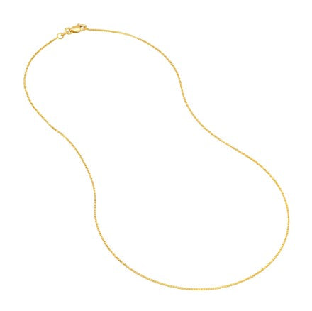 16" 14k Yg 0.66mm Box Chain w/ Lobster Clasp