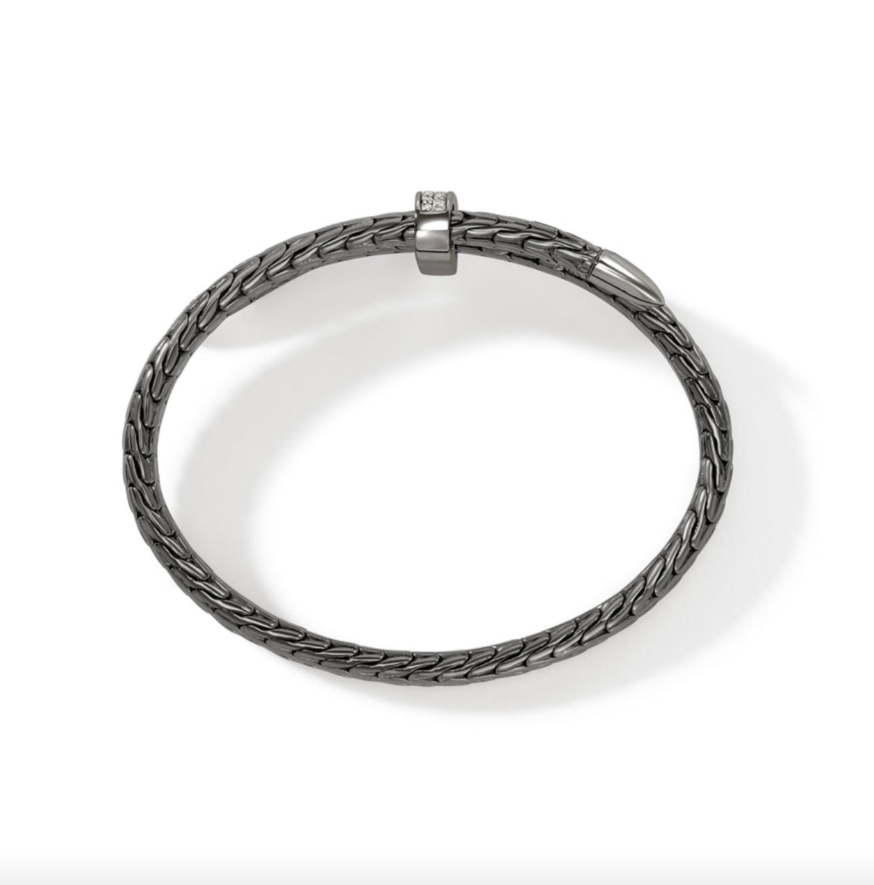 Dark Silver Spear Flex Diamond Bangle by John Hardy