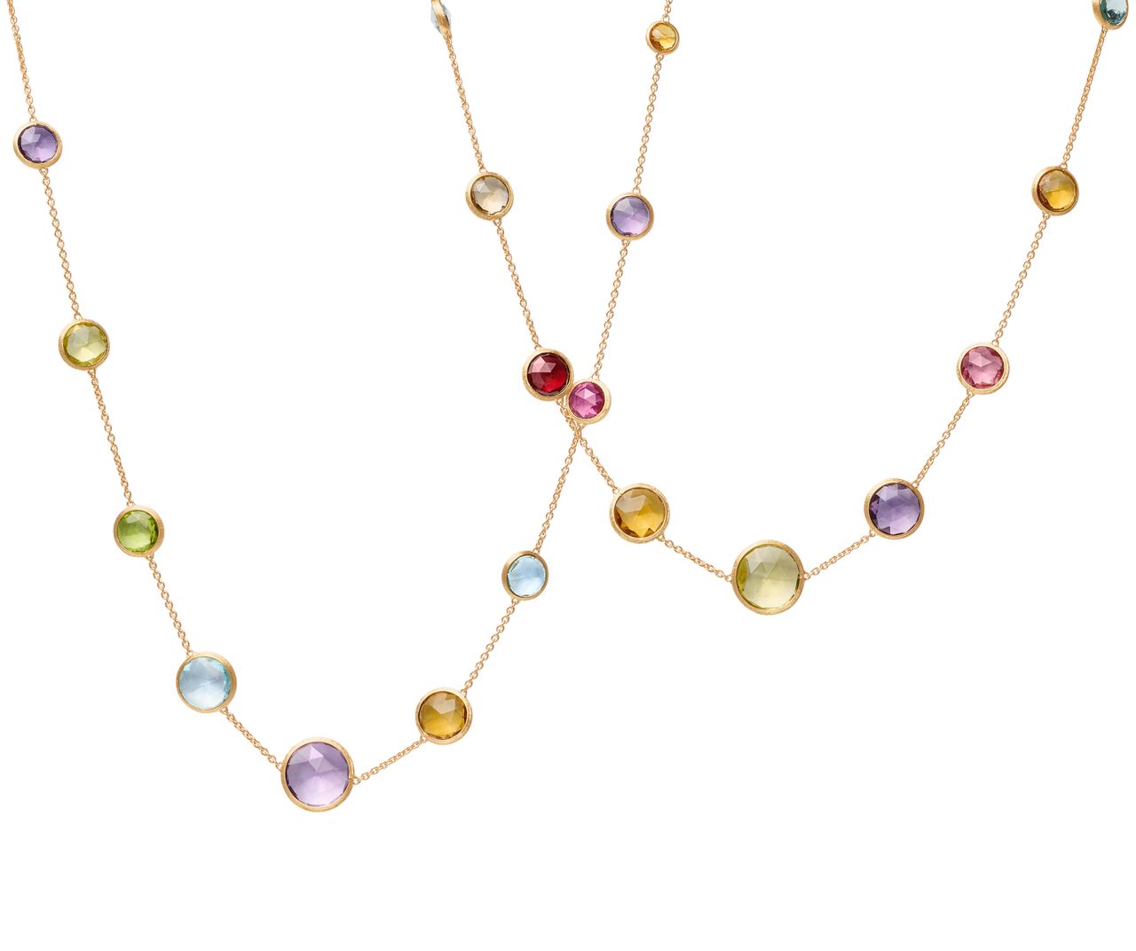 18K YG Jaipur Color Mixed Semi-Precious Long Gemstone Necklace by Marco Bicego Secondary image