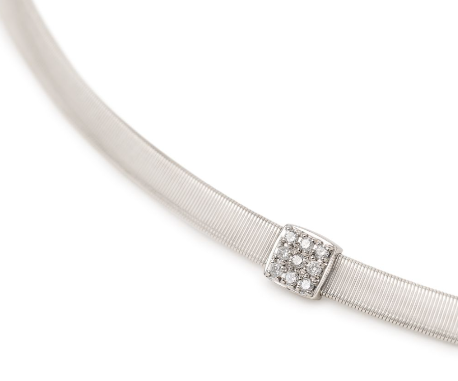 18K WG Masai Coil Necklace with Diamonds by Marco Bicego
