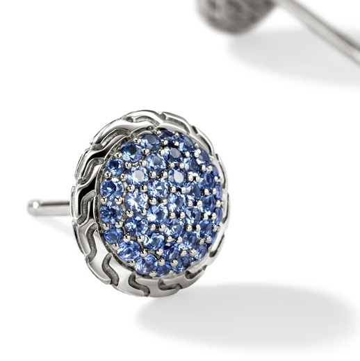 Sterling Silver Essentials Pave Blue Sapphire Studs by John Hardy